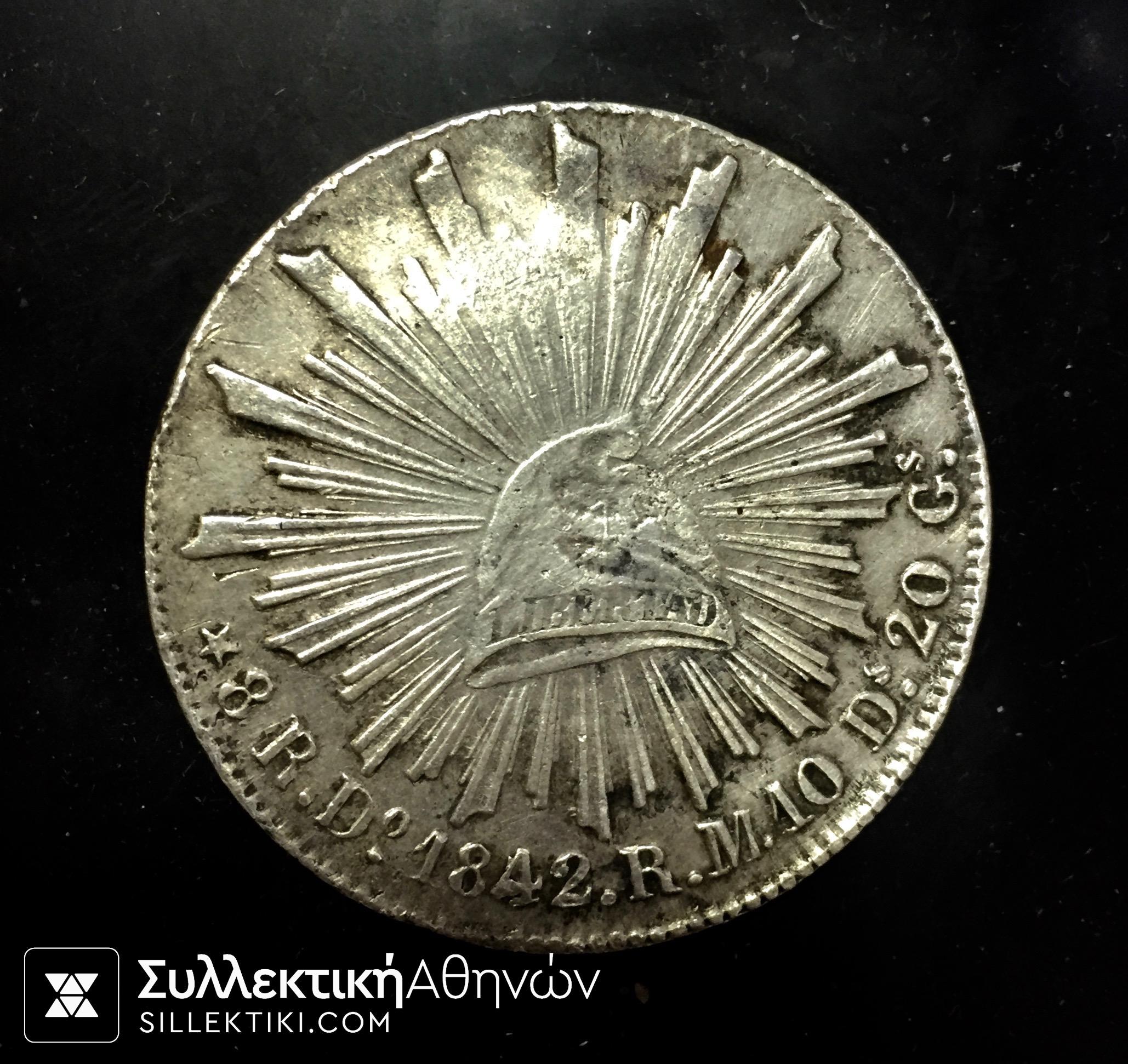 MEXICO 8 Real 1842 VF